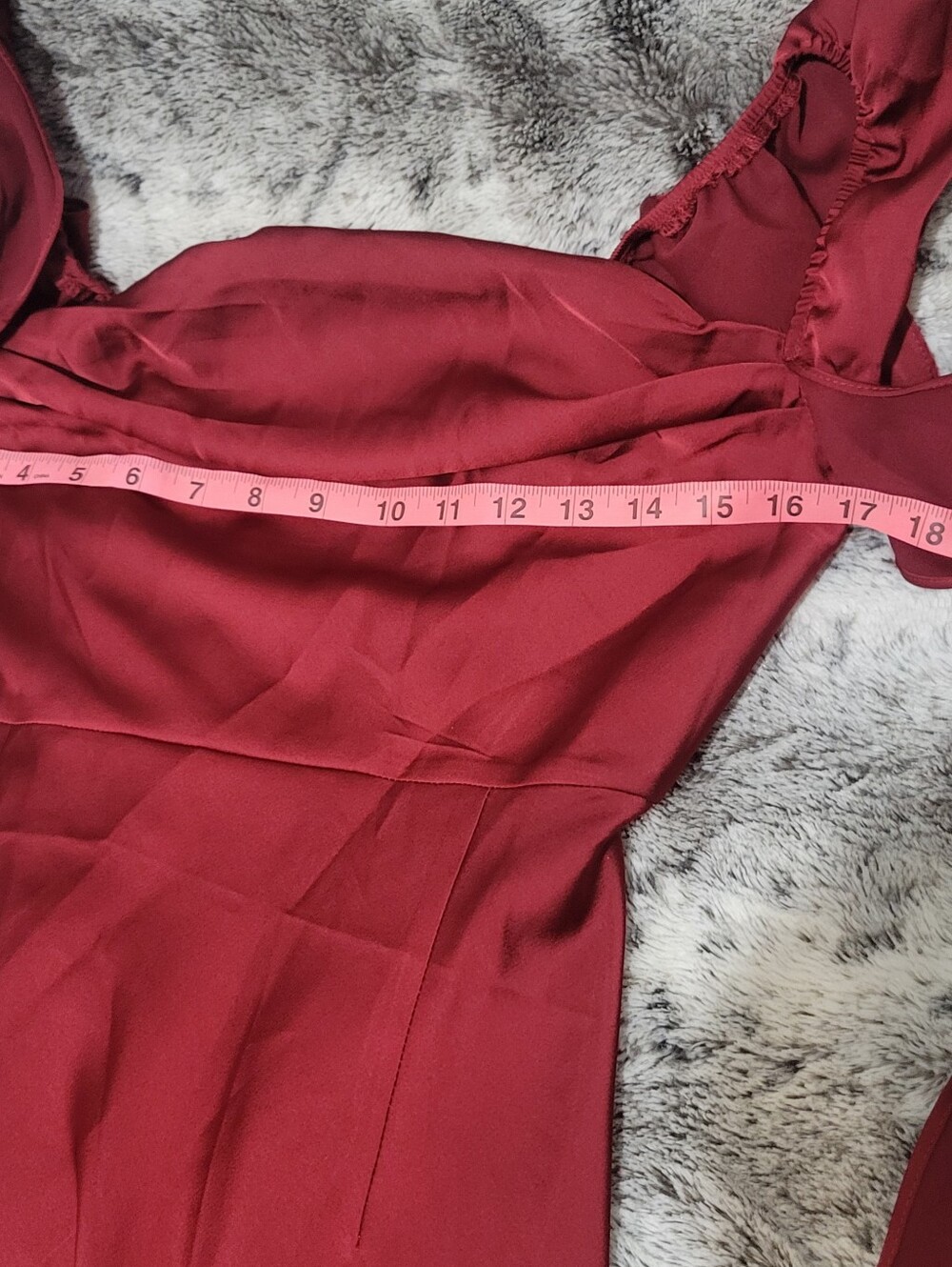 Cider Burgundy Satin Ruffle Maxi Dress Size "S" New - Picture 2 of 5